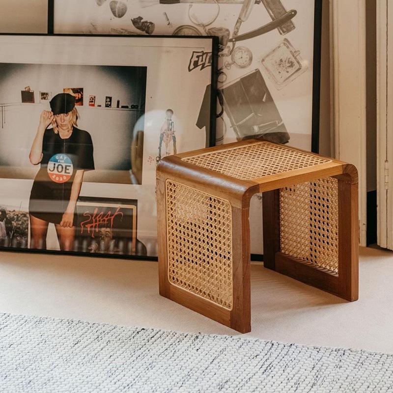 Vine Woven Japanese Square Solid Wood Coffee Table - Pacisia