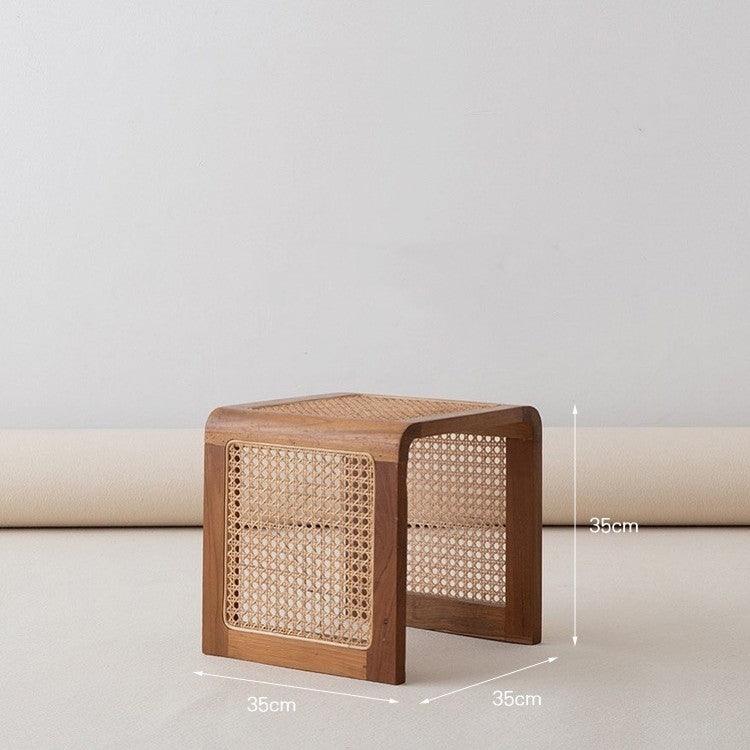 Vine Woven Japanese Square Solid Wood Coffee Table - Pacisia
