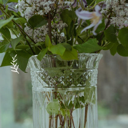 Vintage Embossed Light Luxury Crystal French Transparent Glass Tall Vase - Pacisia