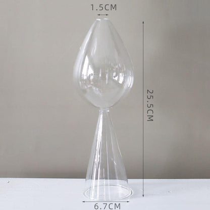 Vintage Glass Vase Minimalist Table Art Transparent Brown - Pacisia