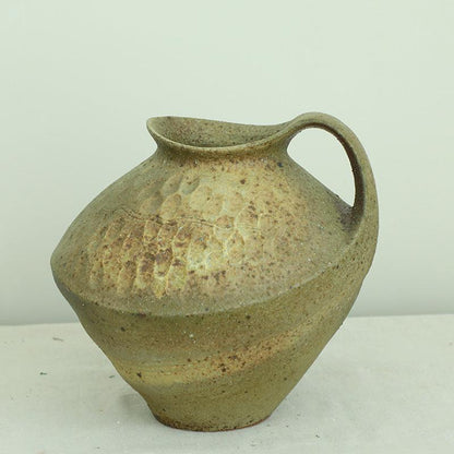 Wabi-sabi Style Stoneware Bottle Handmade Homestay Ceramic Vase - Pacisia