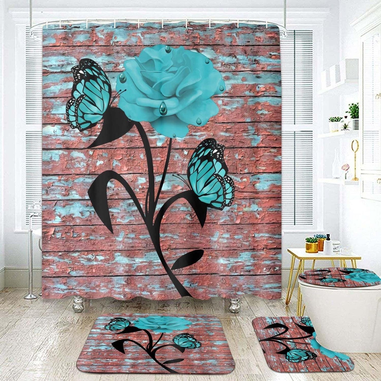 Waterproof Polyester Bathroom Shower Curtain Set - Pacisia