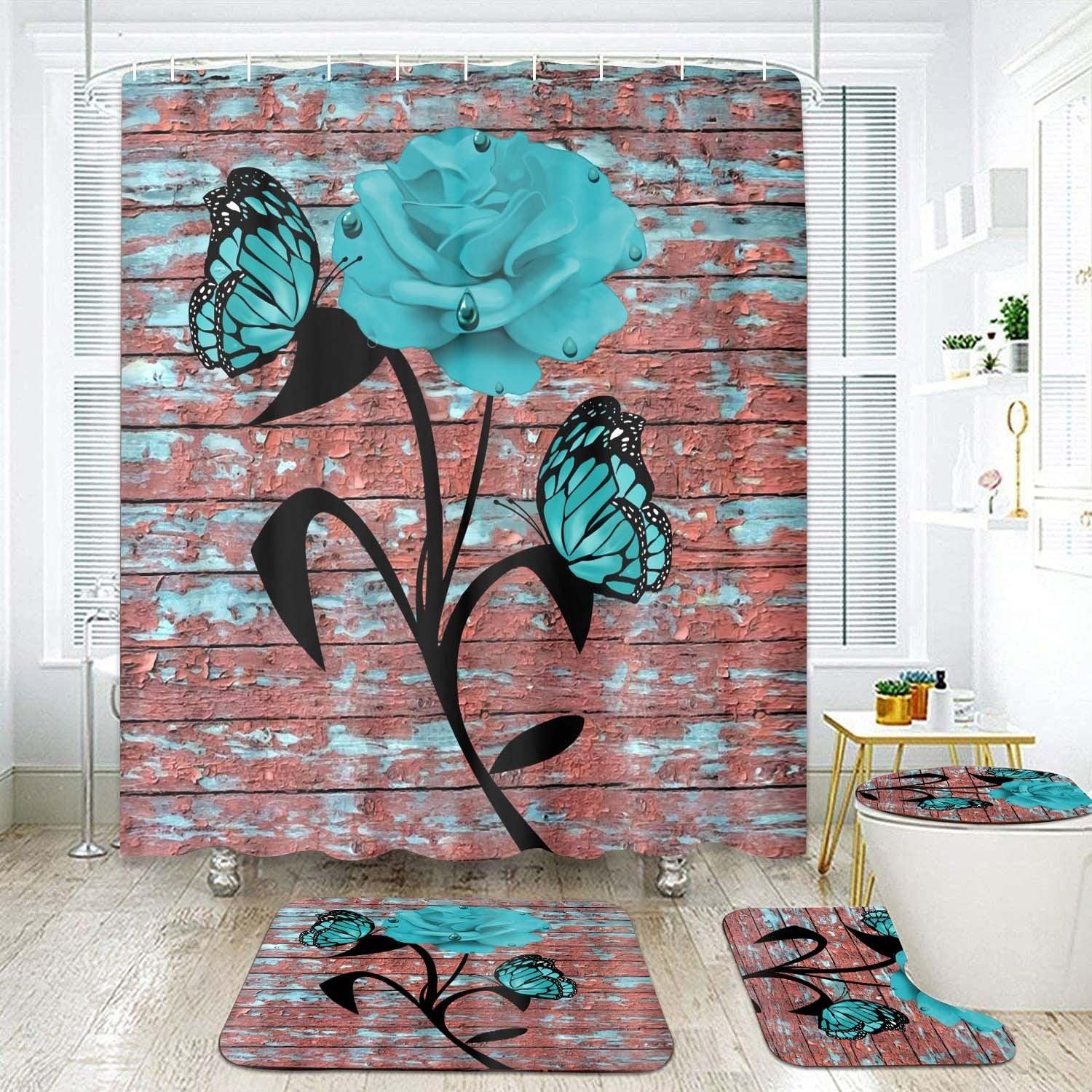Waterproof Polyester Bathroom Shower Curtain Set - Pacisia