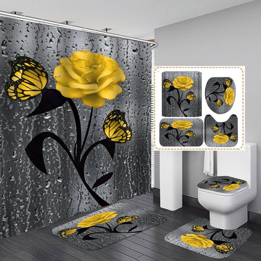 Waterproof Polyester Flower Bathroom Hotel Shower Curtain - Pacisia