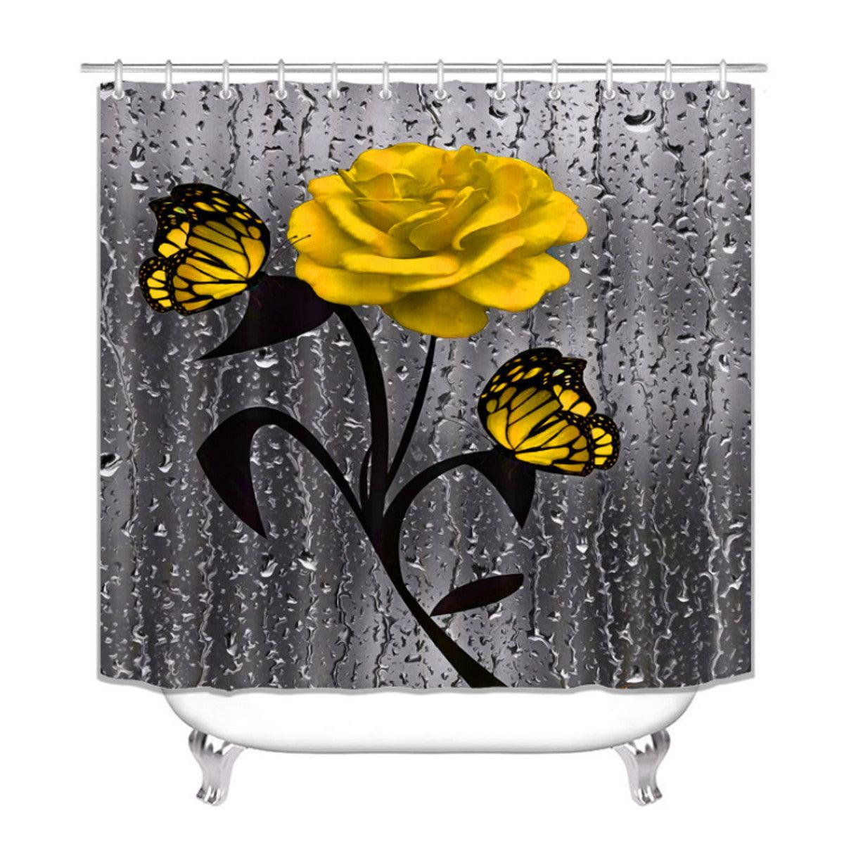 Waterproof Polyester Flower Bathroom Hotel Shower Curtain - Pacisia