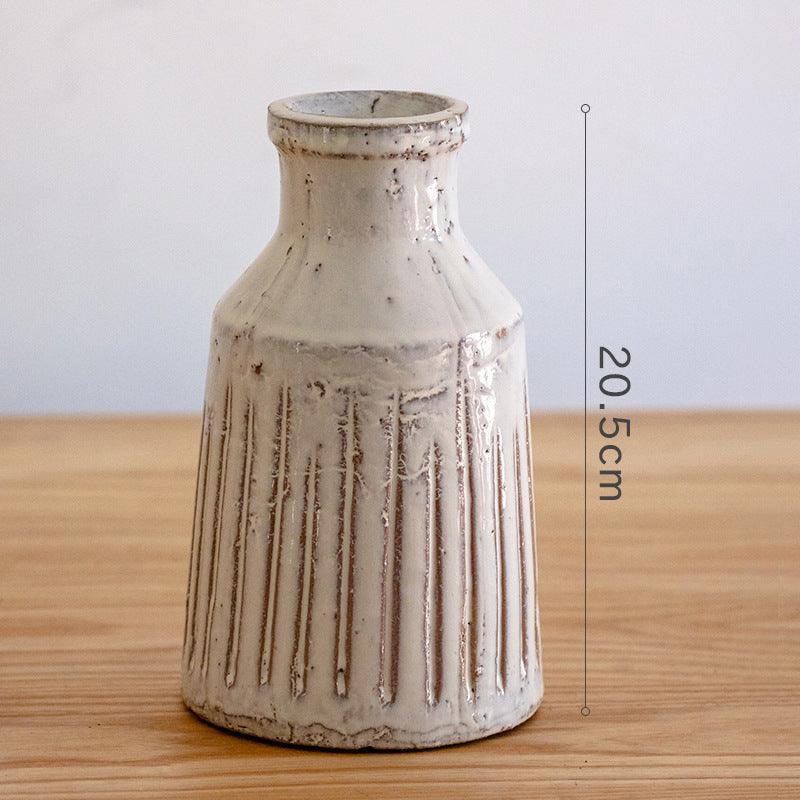 White Ceramic Vase Living Room Flower Arrangement Vintage - Pacisia