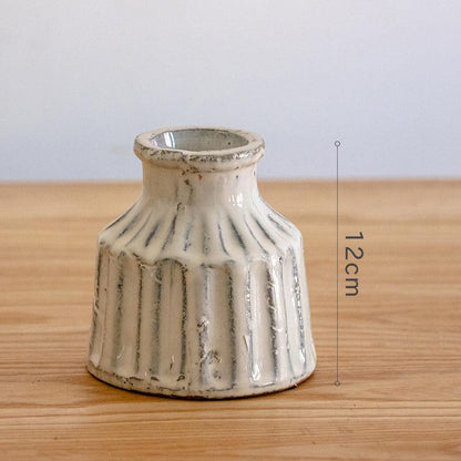White Ceramic Vase Living Room Flower Arrangement Vintage - Pacisia