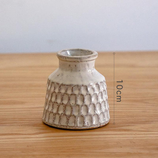 White Ceramic Vase Living Room Flower Arrangement Vintage - Pacisia