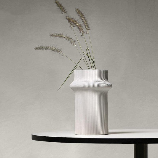 White Modern Simple Bamboo Ceramic Vase Ornaments - Pacisia