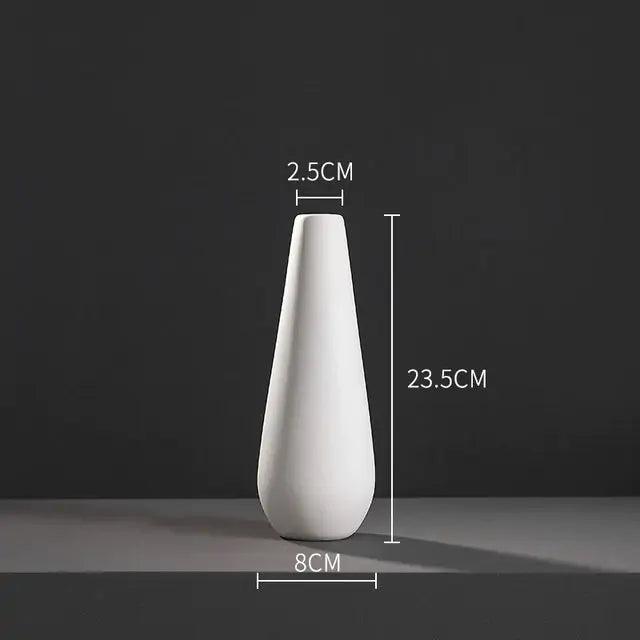 White Porcelain Flower Vases - Pacisia