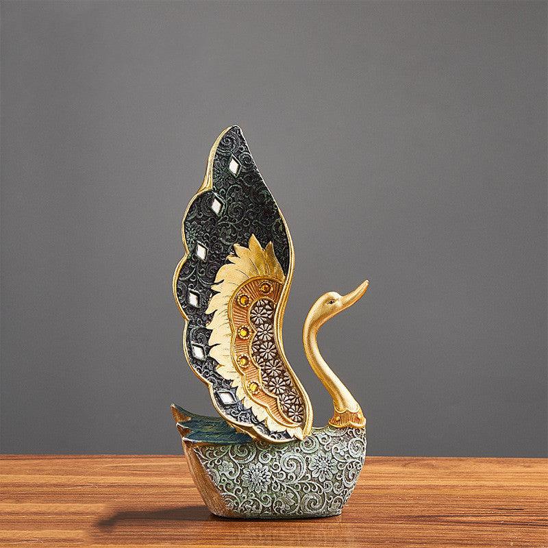 Wine Cabinet TV Cabinet Desktop Swan Resin Crafts Furnishings - Pacisia