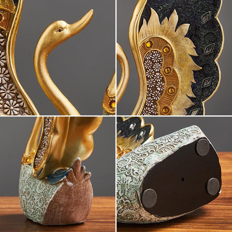 Wine Cabinet TV Cabinet Desktop Swan Resin Crafts Furnishings - Pacisia