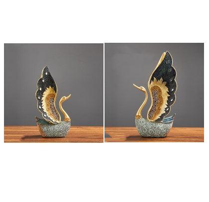 Wine Cabinet TV Cabinet Desktop Swan Resin Crafts Furnishings - Pacisia