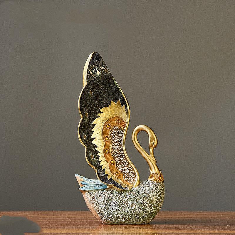 Wine Cabinet TV Cabinet Desktop Swan Resin Crafts Furnishings - Pacisia