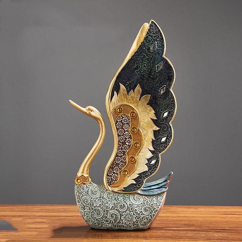 Wine Cabinet TV Cabinet Desktop Swan Resin Crafts Furnishings - Pacisia