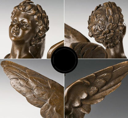 Winged Cupid Bronze Sculpture - Pacisia