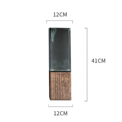 Wood Color Tansparent Glass Vase Combination Flower Arrangement - Pacisia