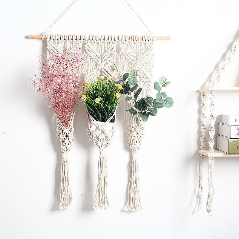 Woven Tapestry Bohemian Dried Flower Pot Rack - Pacisia