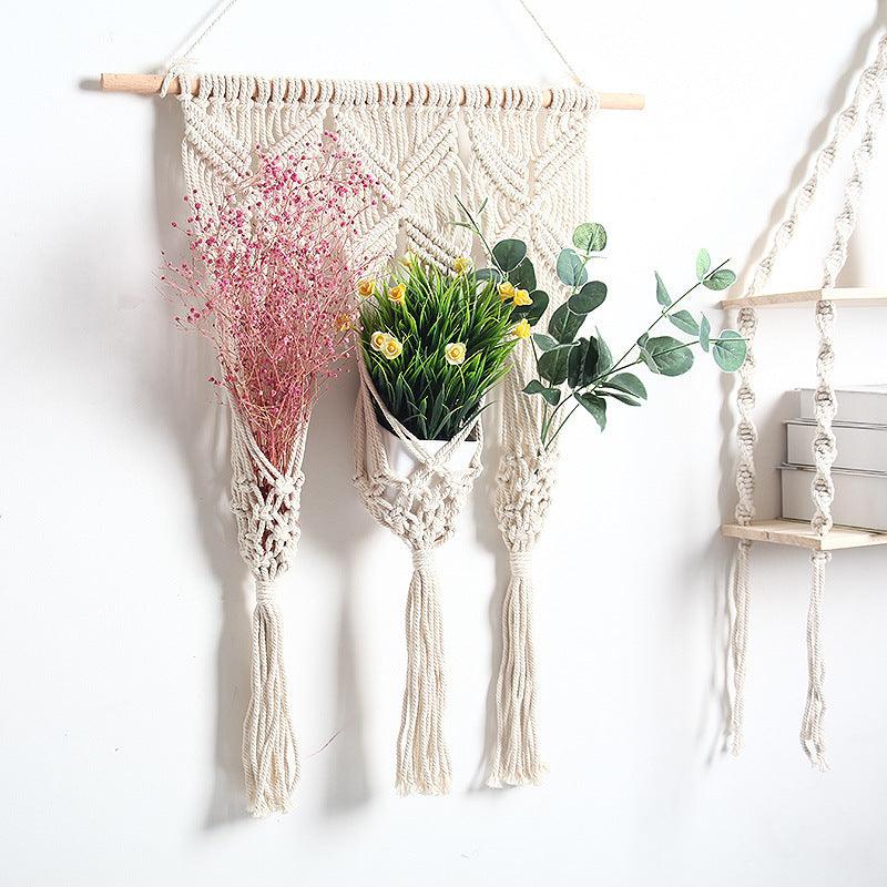 Woven Tapestry Bohemian Dried Flower Pot Rack - Pacisia