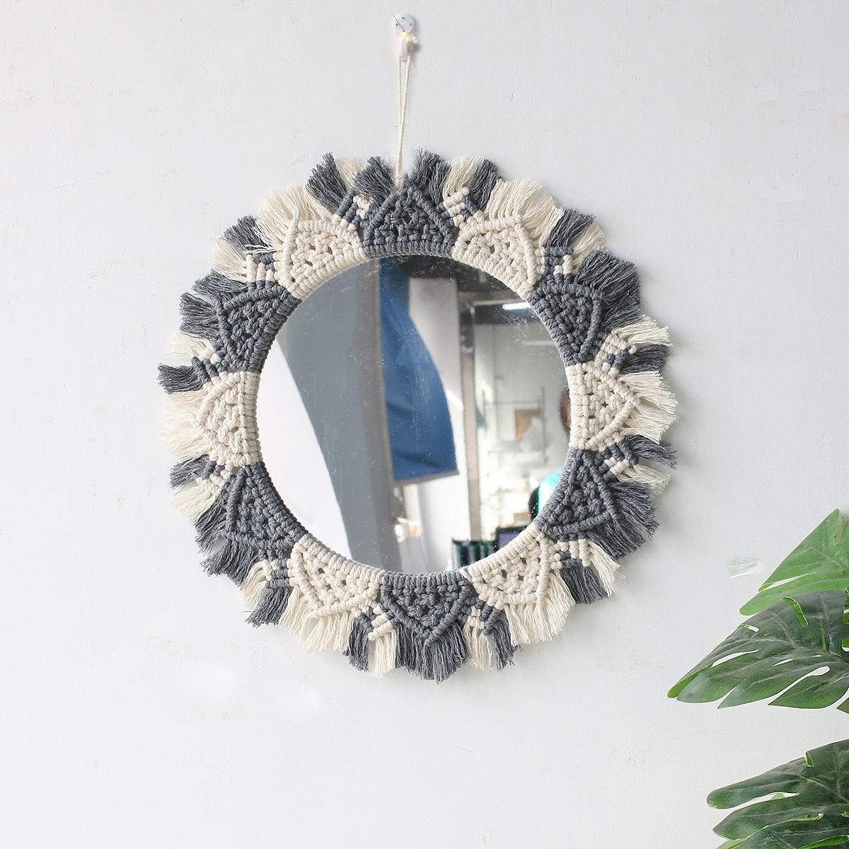 Woven Tapestry Home Accessories Handmade Decorative Mirror - Pacisia