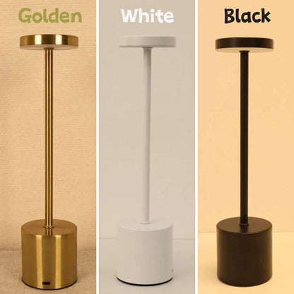 Simple LED Rechargeable Touch Metal Table Lamp Three Colors Bedside Creative Ambient Light Bar Outdoor Decoration Night Light - Pacisia