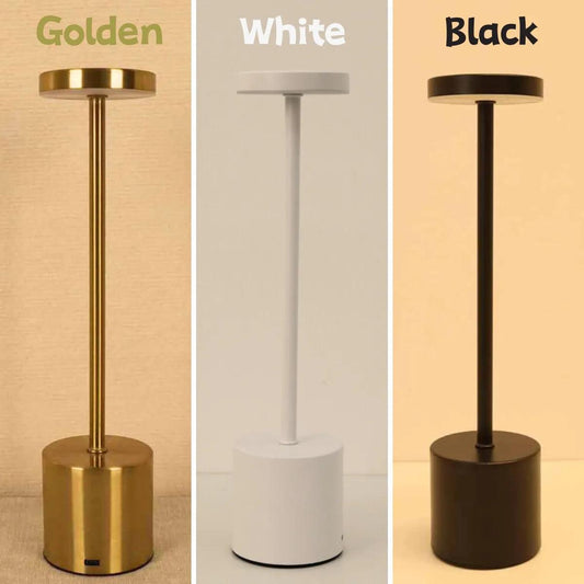 Simple LED Rechargeable Touch Metal Table Lamp Three Colors Bedside Creative Ambient Light Bar Outdoor Decoration Night Light - Pacisia