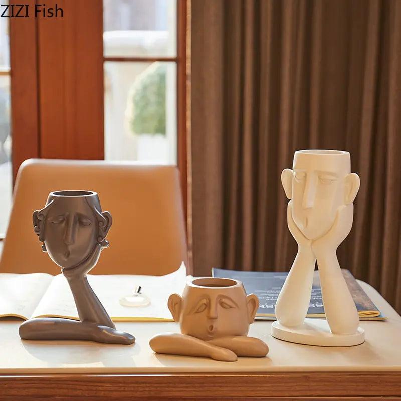 Abstract Figure Statue Vases - Pacisia