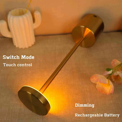 Simple LED Rechargeable Touch Metal Table Lamp Three Colors Bedside Creative Ambient Light Bar Outdoor Decoration Night Light - Pacisia