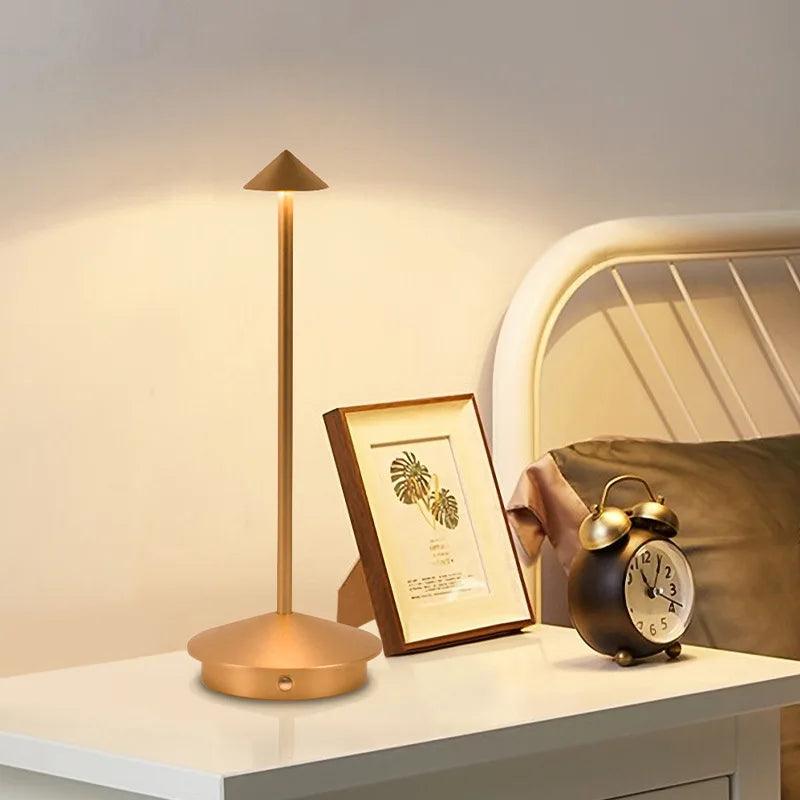 Rechargeable Table Lamp LED Touch Sensor Desktop Night Light Wireless Reading Lamp for Restaurant Hotel Bar Bedroom Desk Light - Pacisia