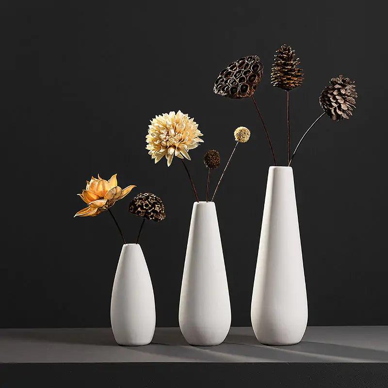 White Porcelain Flower Vases - Pacisia