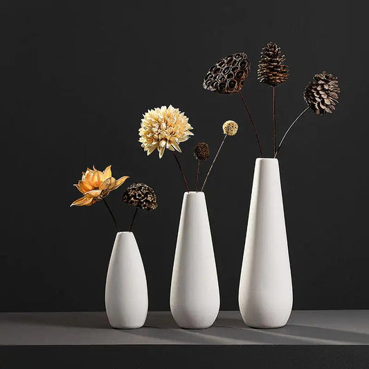 White Porcelain Flower Vases - Pacisia