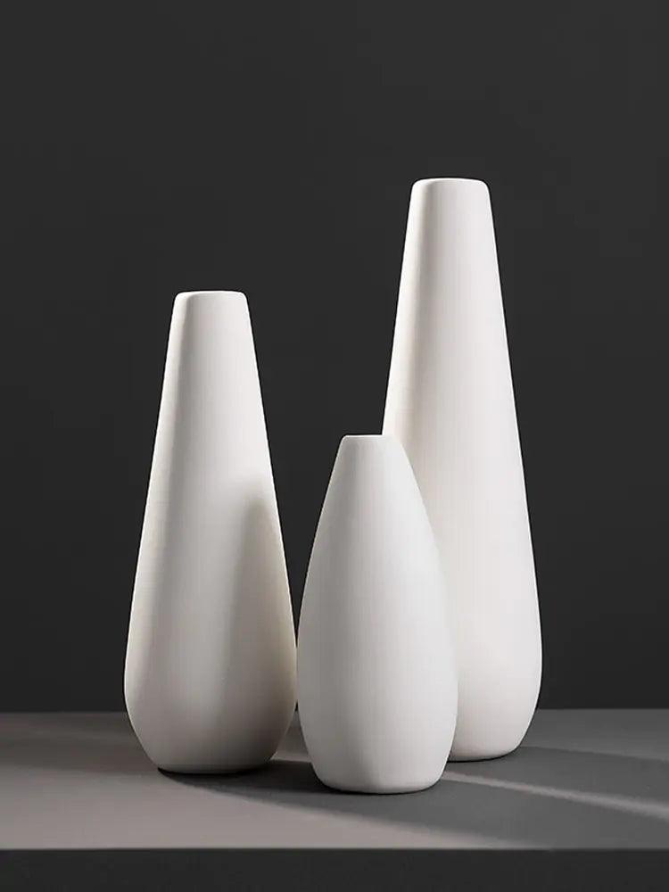 White Porcelain Flower Vases - Pacisia