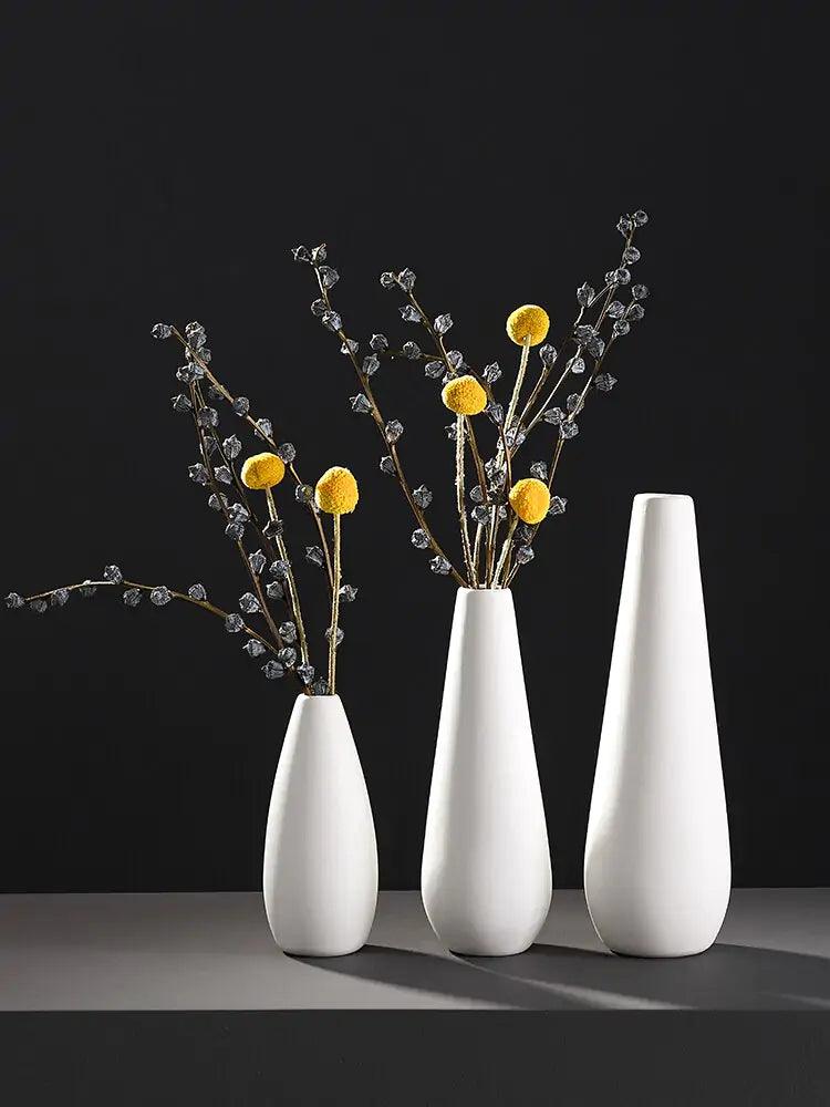 White Porcelain Flower Vases - Pacisia