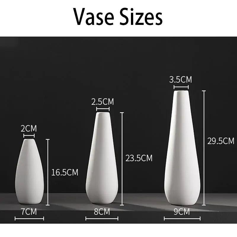White Porcelain Flower Vases - Pacisia