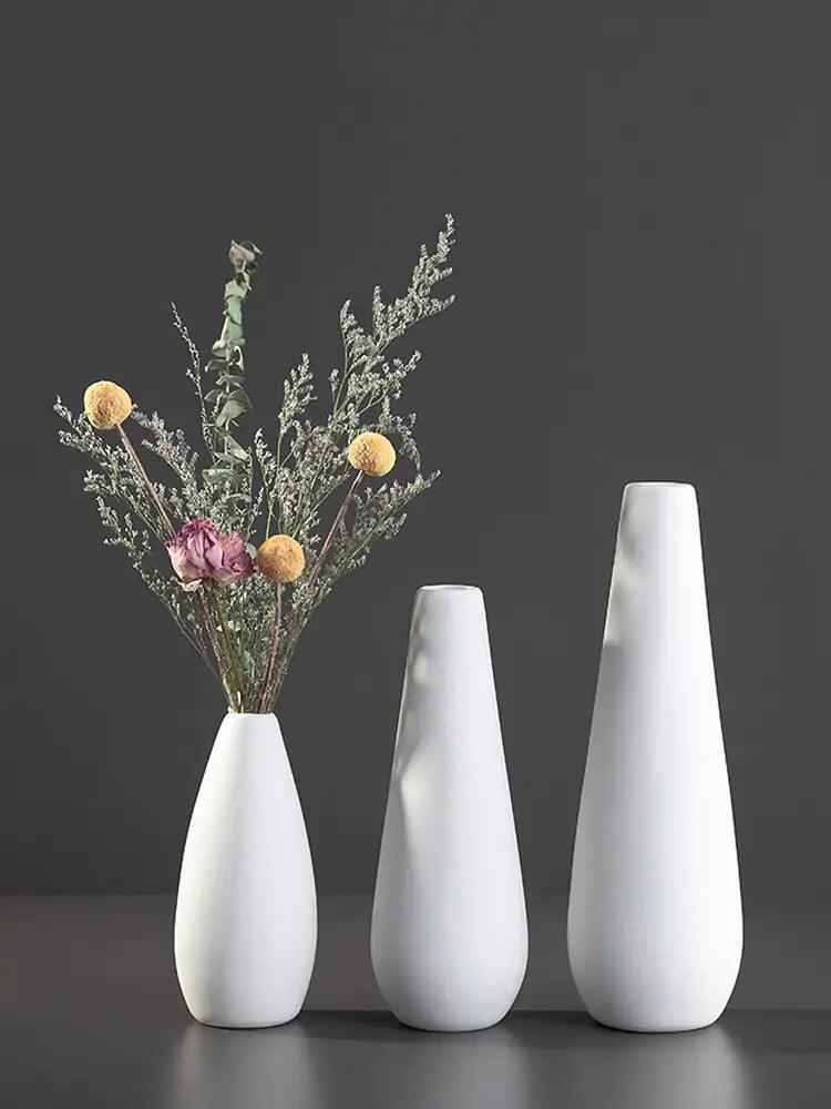 White Porcelain Flower Vases - Pacisia